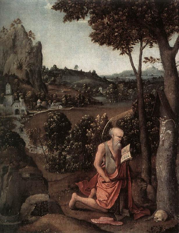 PATENIER, Joachim Rocky Landscape with Saint Jerome af Spain oil painting art